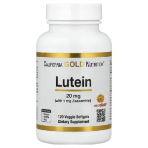 California Gold Nutrition Luteína com Zeaxantina de Extrato de Calêndula 120 Cápsulas Softgel Vegetais