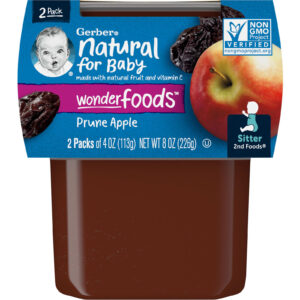 Gerber Natural para Bebês Wonder Foods™ 2nd Foods® Maçã com Ameixa 2 Unidades 113 g (4 oz) Cada