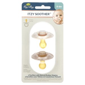 itzy ritzy Chupeta Itzy Chupeta com Bicos de Borracha Natural 0-6 Meses Coco e Torrada 2 Chupetas