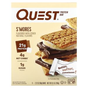 Quest Nutrition Barra de Proteína SMores 4 Barras 60 g (212 oz) Cada
