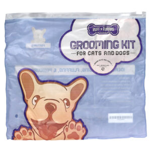 Ruff N Ruffus Kit de Higiene Pessoal para Gatos e Cães Escova de Limpeza para Animais de Estimação e Cortador de Unhas Roxo 1 Escova 1 Cortador de Unhas