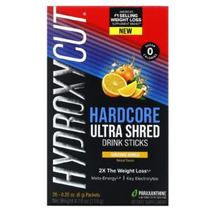 Hydroxycut Hardcore Ultra Shed Drink em Bastões Mimosa de Tangerina 20 Pacotes 6 g (02 oz) Cada