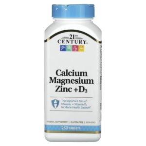 21st Century Cálcio Magnésio Zinco + D3 250 Comprimidos