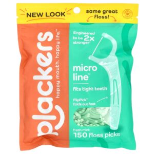 Plackers Micro Line Fios Dental Menta Fresca 150 Unidades
