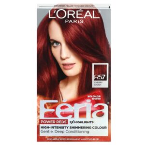 LOréal Feria Power Red Cor Cintilante de Alta Intensidade R57 Cherry Crush 1 Aplicação