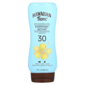 Hawaiian Tropic Island Sport Protetor solar de alto desempenho FPS 30 Aroma tropical leve 236 ml