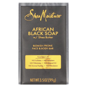 SheaMoisture Barra para Rosto e Corpo Propensa a Manchas Sabonete Negro Africano com Manteiga de Karité 99 g (35 oz)