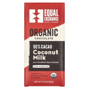Equal Exchange Chocolate Orgânico Leite de Coco e Açúcar de Coco 55% Cacau 80 g (28 oz)