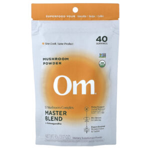 Om Mushrooms Cogumelo em Pó Mistura Master + Ashwagandha 90 g (317 oz)