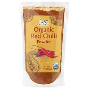 Jiva Organics Pimenta Vermelha Orgânica em Pó 200 g (7 oz)