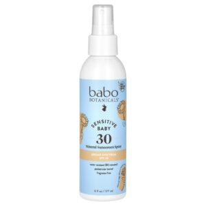 Babo Botanicals Bebês Sensíveis Protetor Solar Mineral em Spray FPS 30 Sem Perfume 177 ml (6 fl oz)