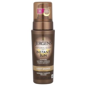 Jergens Natural Glow Instant Sun Musse bronzeador sem sol Bronze claro 177 ml