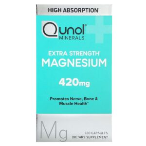 Qunol Magnésio 120 Cápsulas (210 mg por Cápsula)