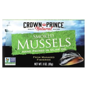 Crown Prince Natural Mexilhões Defumados Em Óleo de Oliva 85 g (3 oz)