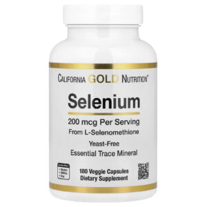 California Gold Nutrition Selênio Sem Fermento 200 mcg 180 Cápsulas Vegetais