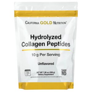 California Gold Nutrition Peptídeos de Colágeno Hidrolisado Tipos I e III Sem Sabor 200 g (705 oz)