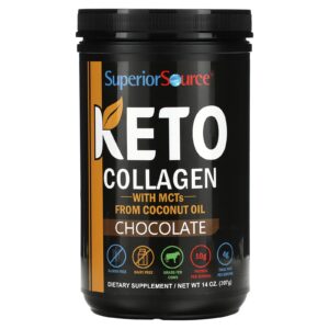 Superior Source Colágeno Cetônico em Pó com TCMs Chocolate 397 g (14 oz)