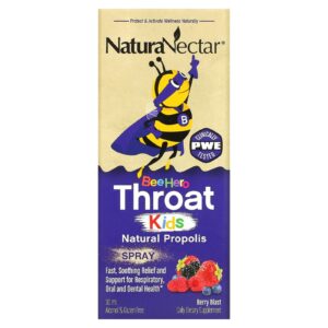 NaturaNectar Bee Hero Throat Kids Spray de Própolis Natural Berry Blast 5 mg 30 ml