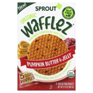 Sprout Organics Wafflez Manteiga de Abóbora e Geleia 5 Pacotes 18 g (063 oz)