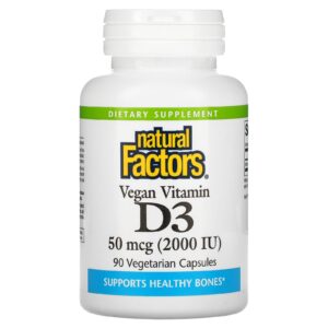 Natural Factors Vitamina D3 Vegana 50 mcg (2.000 UI) 90 Cápsulas Vegetarianas
