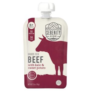 Serenity Kids Carne de Gado Criado no Pasto com Couve e Batata-Doce Orgânicas A partir de 6 Meses 99 g (35 oz)
