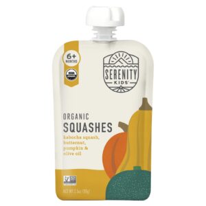 Serenity Kids Abóboras Orgânicas Abóbora Kabocha Abóbora-Menina Abóbora e Óleo de Oliva A partir de 6 Meses 99 g (35 oz)