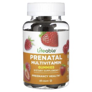 Lifeable Gomas multivitamínicas pré-natal frutos silvestres naturais 60 gomas