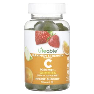 Lifeable Gomas de Vitamina C de Força Máxima Fruta Natural 90 Gomas (350 mg por Goma)