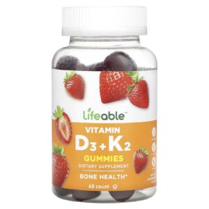 Lifeable Vitamina D3 + K2 Gomas Morango Natural 60 Gomas