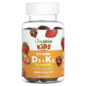 Lifeable Vitamina D3 + K2 para Crianças Morango Natural 60 Gomas