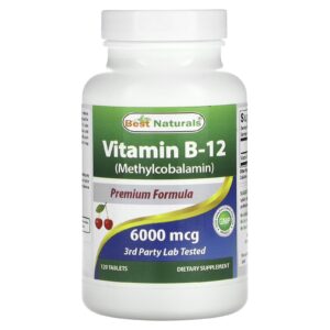 Best Naturals Vitamina B-12 (metilcobalamina) 6.000 mcg 120 comprimidos