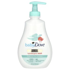 Dove Bebê Cuidados com a Pele Sensível Sabonete Líquido Hipoalergênico Sem Perfume 384 ml (13 fl oz)