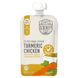 Serenity Kids Frango com Cúrcuma com Vegetais e Ervas Orgânicas Mais de 7 Meses 99 g (35 oz)