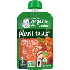 Gerber Plant-Tastic Organic para Bebês Frutas e Vegetais de Verão Smash com Aveia mais de 12 meses 99 g (35 oz)