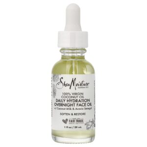 SheaMoisture Óleo de Coco Virgem 100% Óleo Facial de Hidratação Diária Durante a Noite 29 ml (1 fl oz)