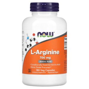 NOW Foods L-Arginina 700 mg 180 Cápsulas Vegetais