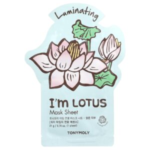 TonyMoly Im Lotus Folha de Máscara Luminating Beauty 1 Folha 21 g (074 oz)