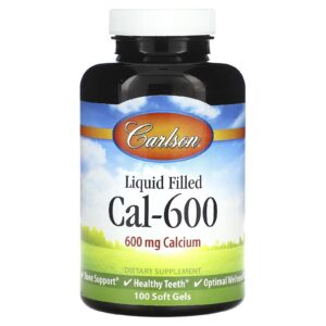 Carlson Cal-600 Preenchido com Líquido 600 mg 100 Cápsulas Softgel