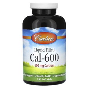 Carlson Cal-600 Preenchido com Líquido 600 mg 250 Cápsulas Softgel