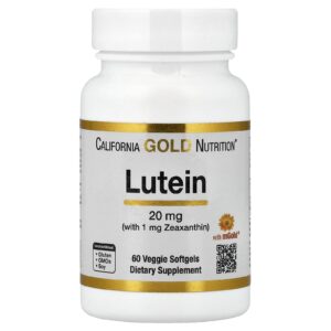 California Gold Nutrition Luteína com Zeaxantina de Extrato de Calêndula 60 Cápsulas Softgel Vegetais