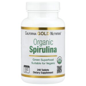 California Gold Nutrition Espirulina Orgânica 240 Comprimidos (500 mg por Comprimido)