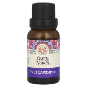 GuruNanda Óleo Essencial 100% Puro e Natural Lavanda Verdadeira 15 ml (05 fl oz)