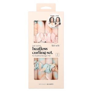 Kitsch Conjunto de Cachos Satin sem Calor Tie Dye Pôr do Sol Um Conjunto