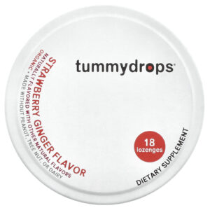Tummydrops Gotas Orgânicas Morango e Gengibre 18 Pastilhas