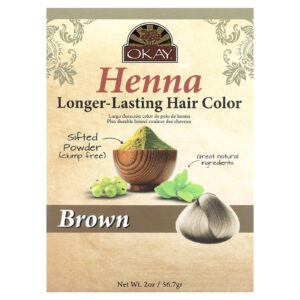 Okay Pure Naturals Henna Tintura de Cabelo de Longa Duração Castanho 567 g (2 oz)