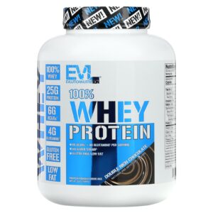 EVLution Nutrition 100% Proteína Whey Chocolate Duplamente Rico 2268 kg (5 lb)