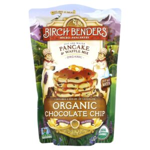 Birch Benders Mistura Orgânica para Panqueca e Waffle Lascas de Chocolate 454 g (1 lb)