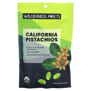 Wilderness Poets Pistaches Orgânicos da Califórnia Sem Sal 170 g (6 oz)
