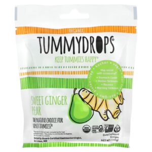 Tummydrops Gengibre Doce Orgânico e Pera 33 Pastilhas