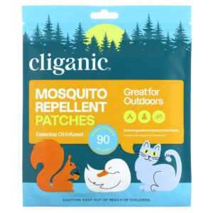 Cliganic Repelente de Mosquitos Adesivos Animal Friends 90 Adesivos